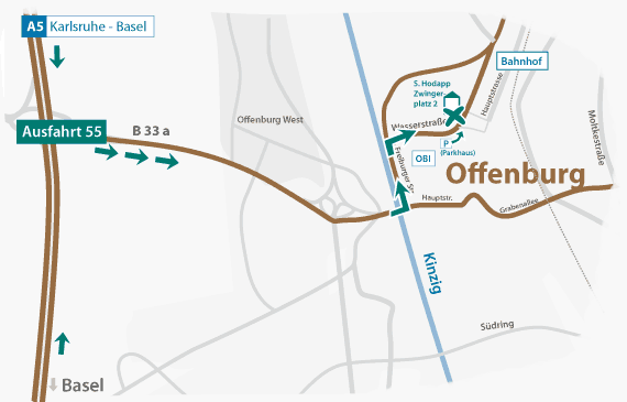 Anfahrtsplan zur Geigenbauwerkstatt von Stefan Hodapp